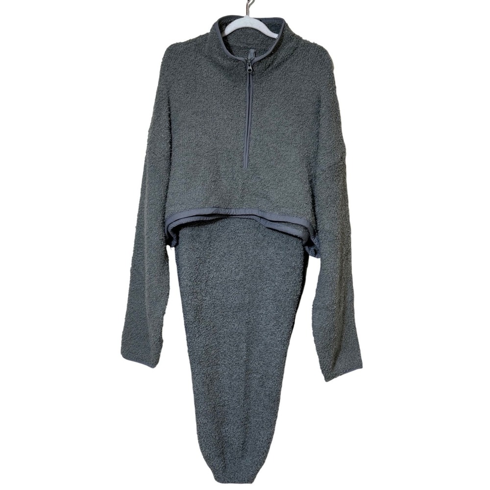 SKIMS Cozy Knit Cropped Pullover + Jogger‎ Smoke 4X/5X